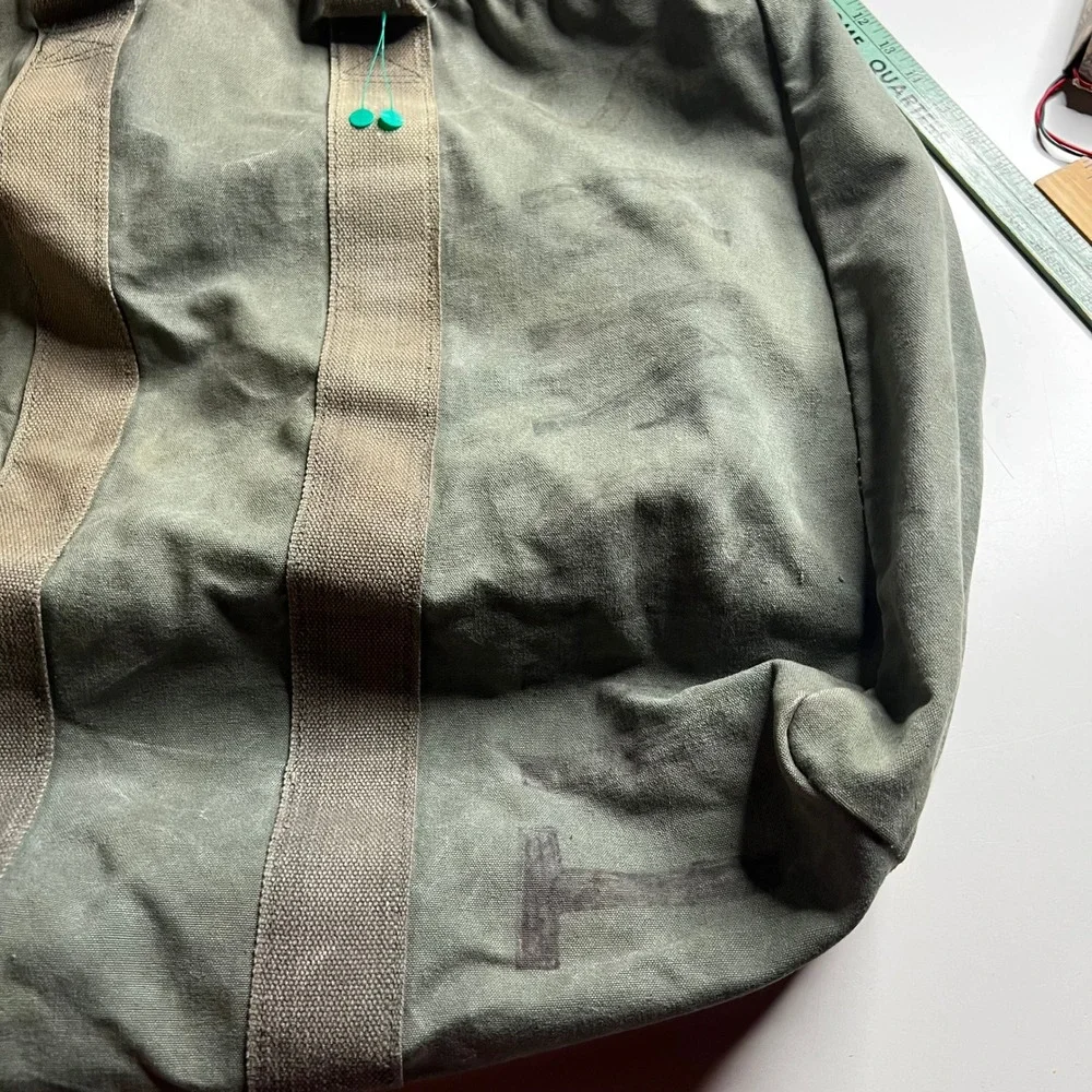 Vintage US Military Canvas Aviator Kit Bag Olive Drab Duffel Cargo Bag Large